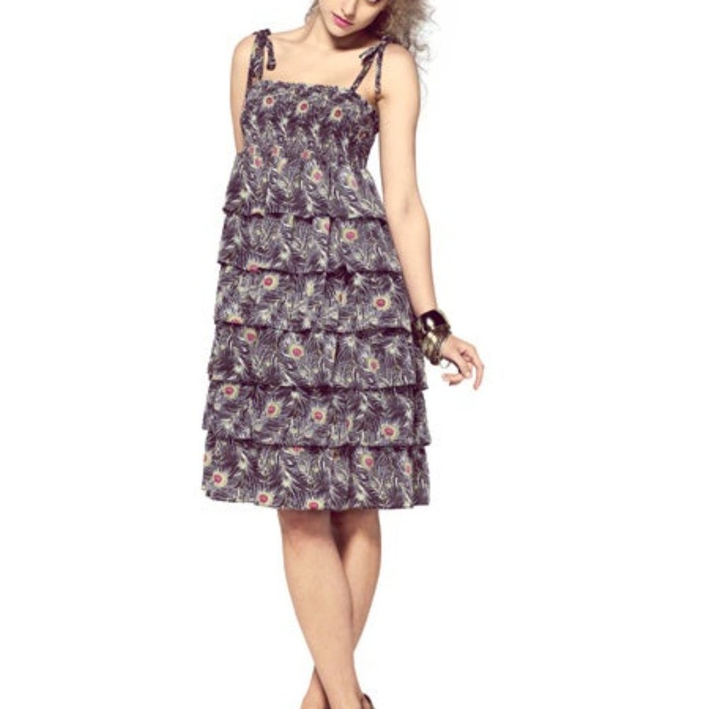 Liberty of London for Target Peacock Sleeveless Tiered Sundress Size Large